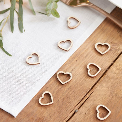 Wooden Heart Table Confetti