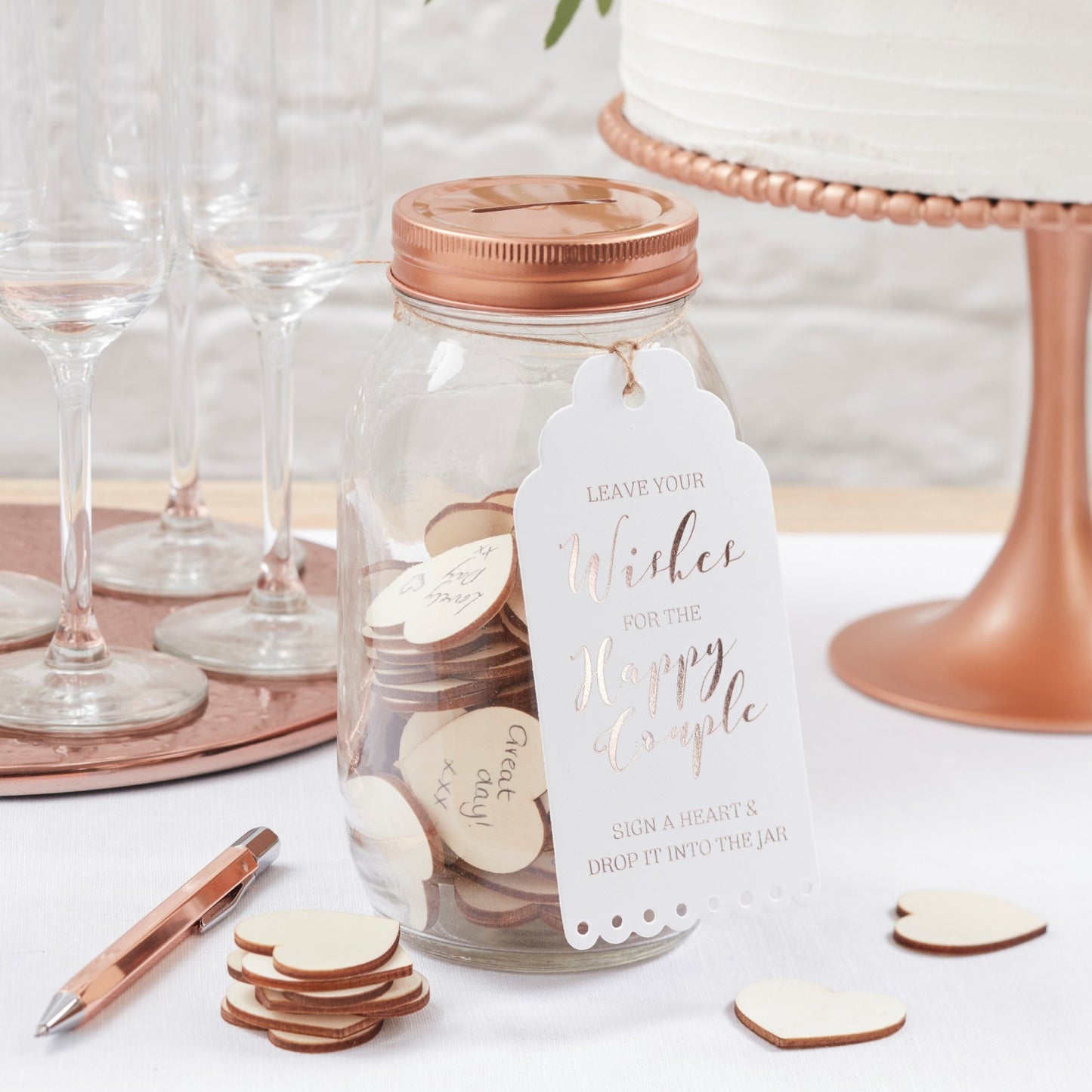 Rose Gold Guest Book Wishing Jar