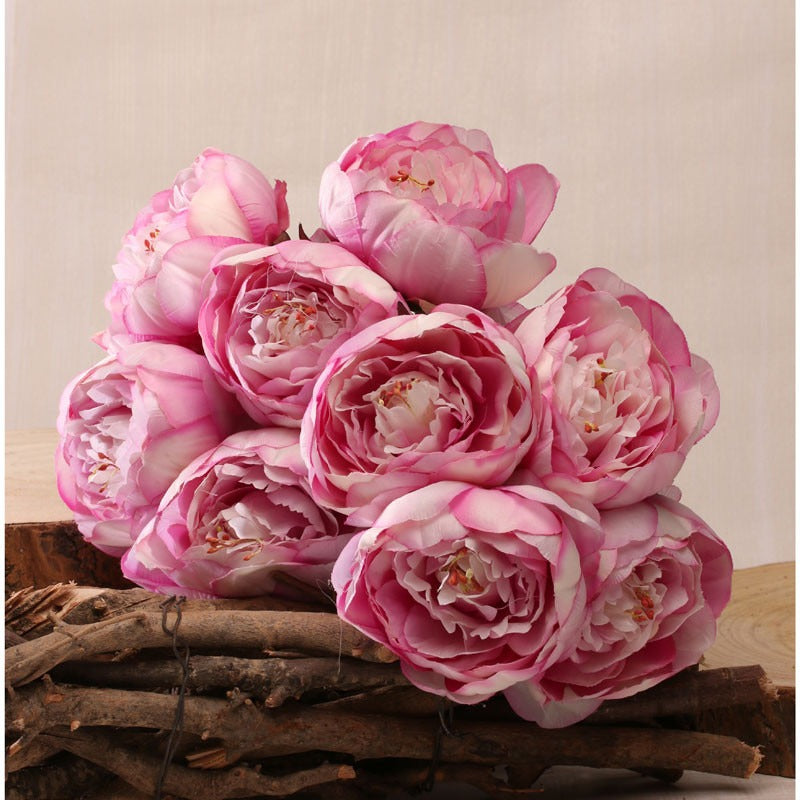 Peony Bunch Light Fuschia 40cm