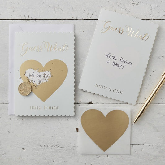 Mint   Gold Guess What Scratch Greeting Cards - Scratch   Reveal