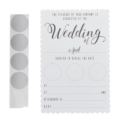 White Scratch The Date Wedding Invitations - Scratch   Reveal