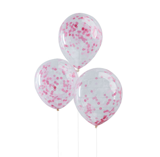 Pink Confetti Filled Balloons