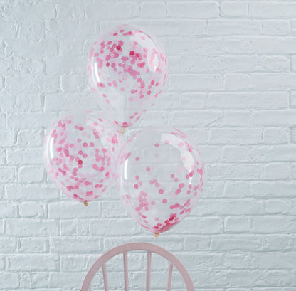 Pink Confetti Filled Balloons