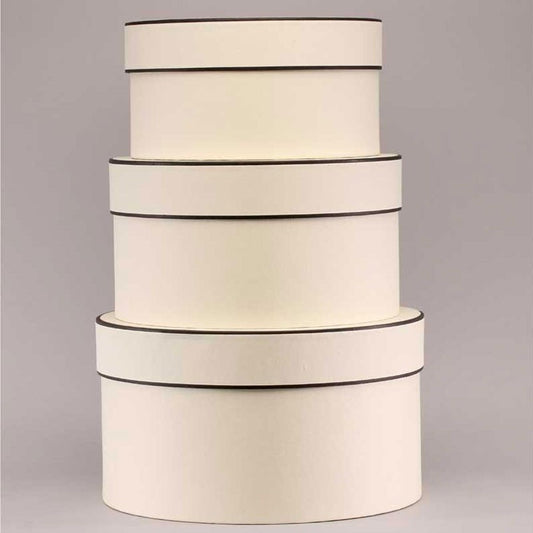 Cream Round Hat Boxes Set of 3