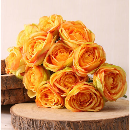 Tea Rose Bunch Yellow   Gold 40cm