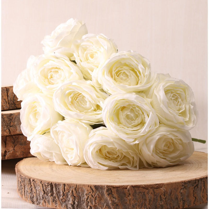 Tea Rose Bunch Cream 40cm