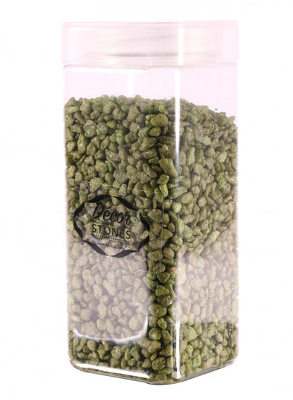 750 Gram Jar of Moss Green Pebbles