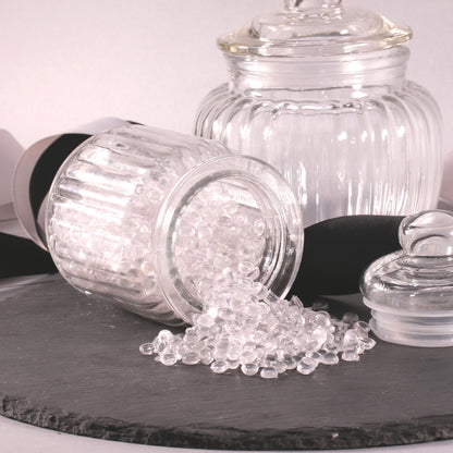 Jar of Clear Plastic Beads 120 Gram