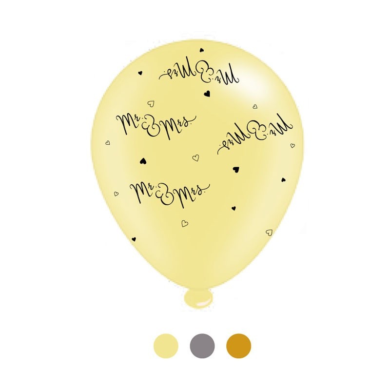 Mr   Mrs Mixed Latex Balloons (8 pack)