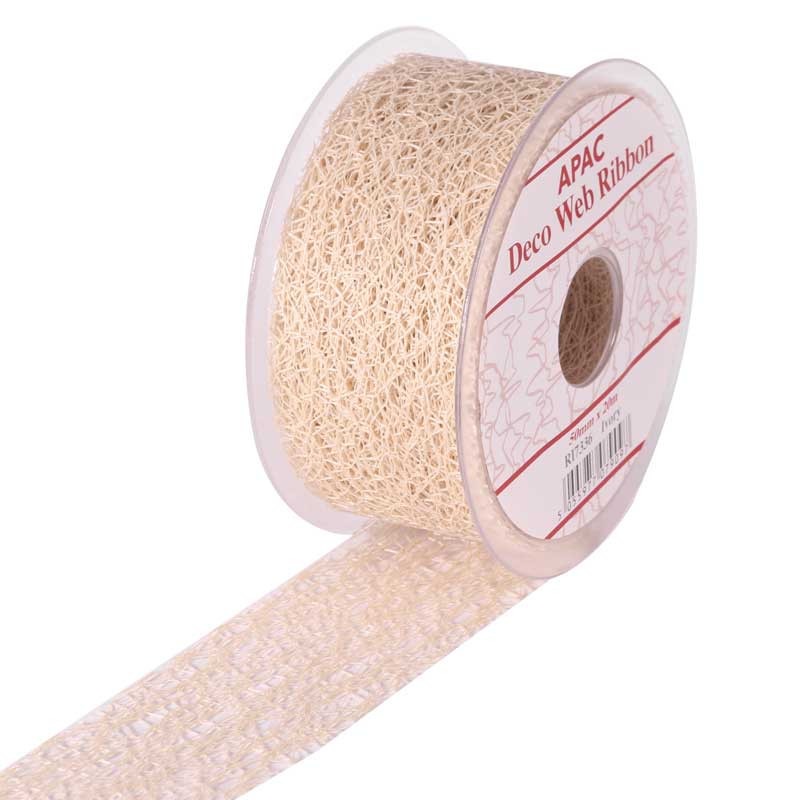 Ivory Deco Web Ribbon (50mm x 20m)