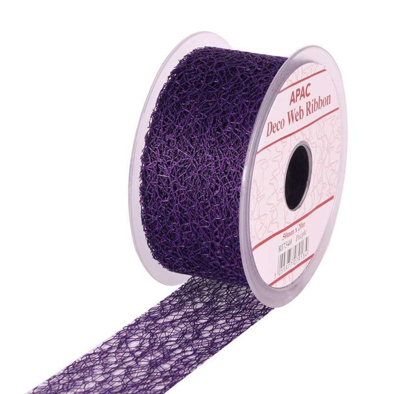 Purple Deco Web Ribbon (50mm x 20m)