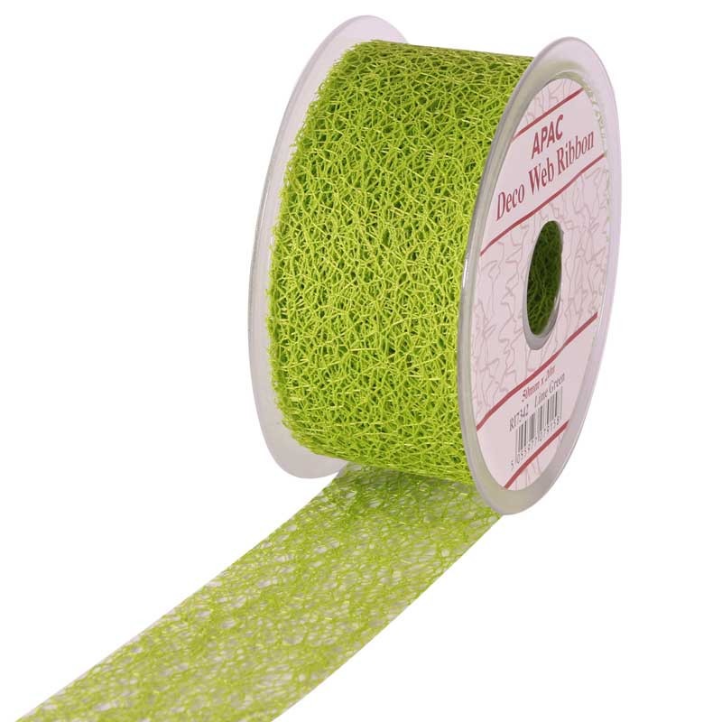 Lime Deco Web Ribbon (50mm x 20m)