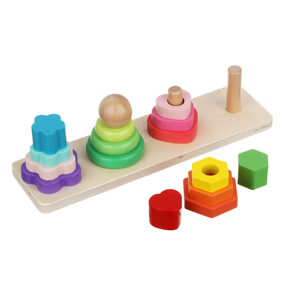 Wooden Stacking Shape Tower