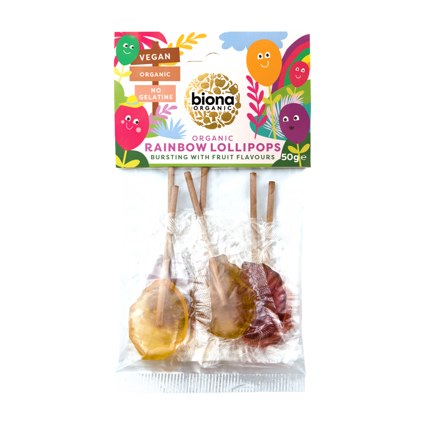 Biona Organic Rainbow Lollies (50g)