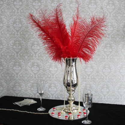 Red Ostrich Feathers x5