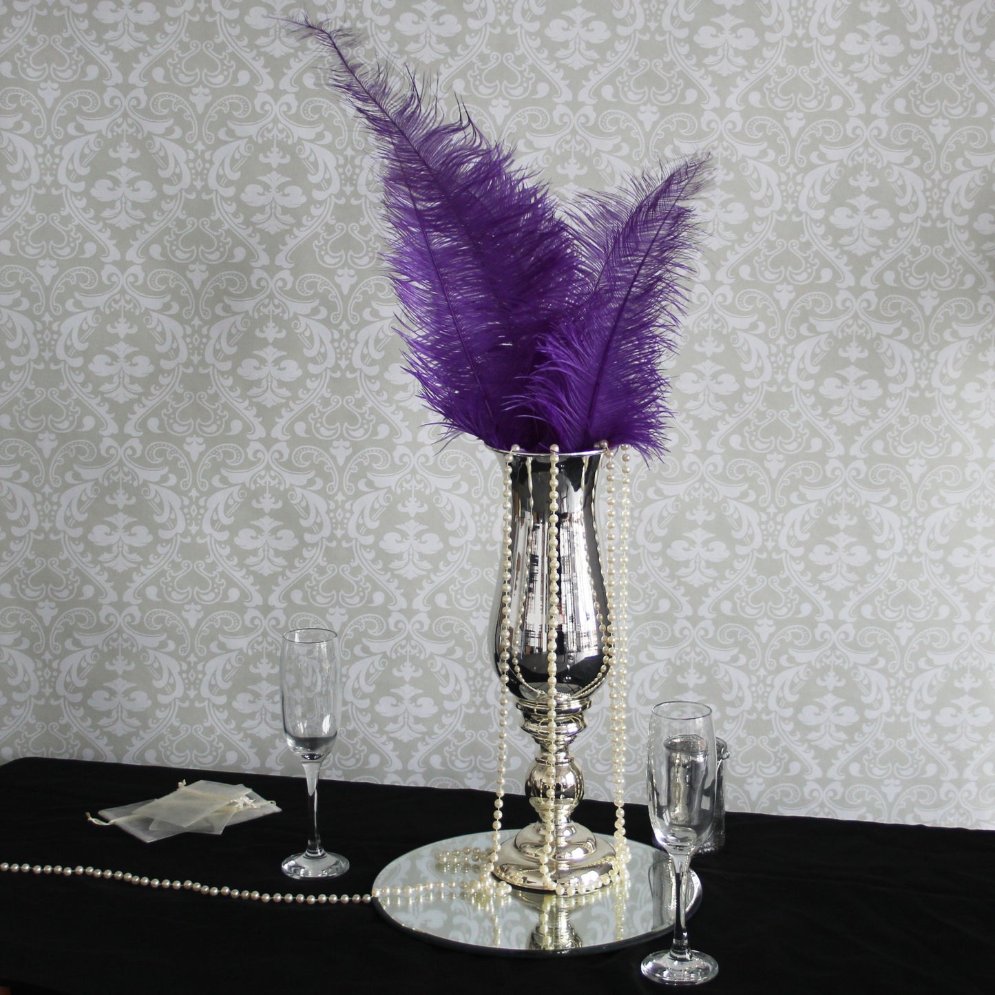 Purple Ostrich Feathers x5