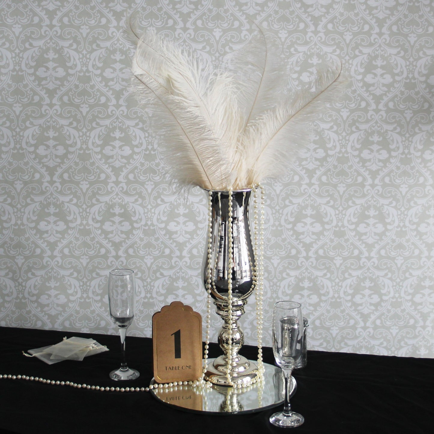 Cream Ostrich Feathers x5