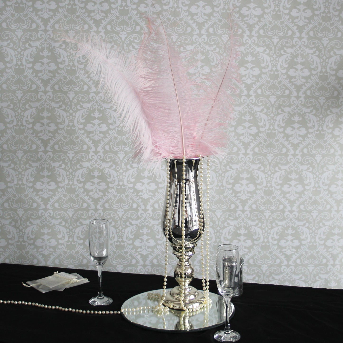 Light Pink Ostrich Feathers x 5