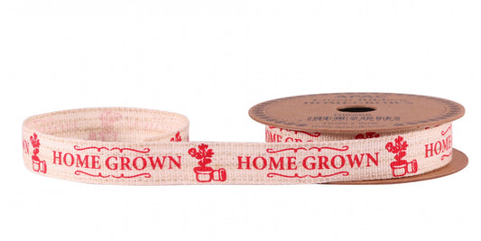 Homegrown    Red Linen Ribbon 15mm