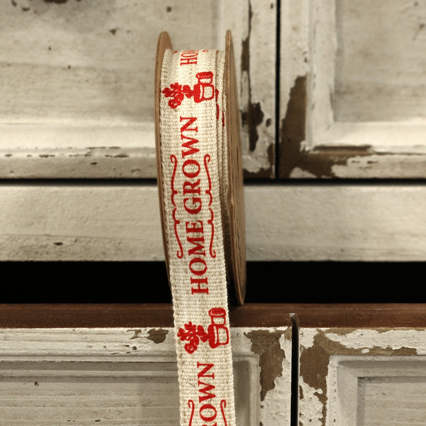 Homegrown    Red Linen Ribbon 15mm