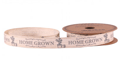 Homegrown    Grey Linen Ribbon 15mm