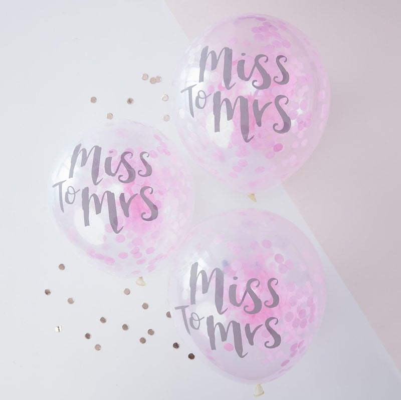 Miss To Mrs Confetti Balloons