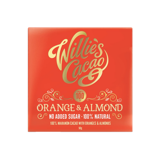 Willie's Cacao No Added Sugar Orange & Almond Chocolate (50g)