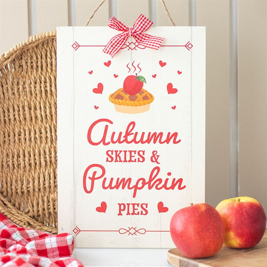 Autumn Skies & Apple Pies Hanging Sign