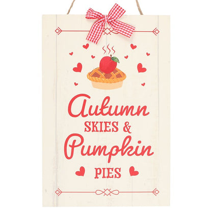 Autumn Skies & Apple Pies Hanging Sign