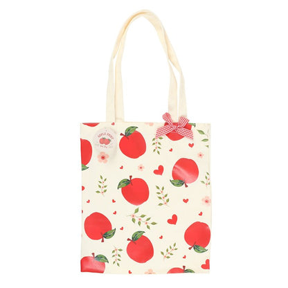 Apple Print Polycotton Tote Bag