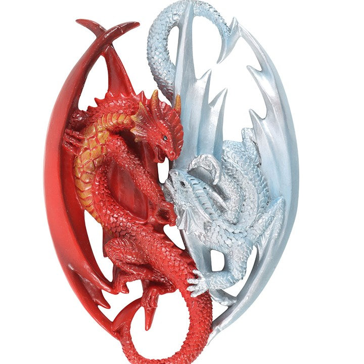 Fire and Ice Dragon Hanging Ornament by Anne Stokes