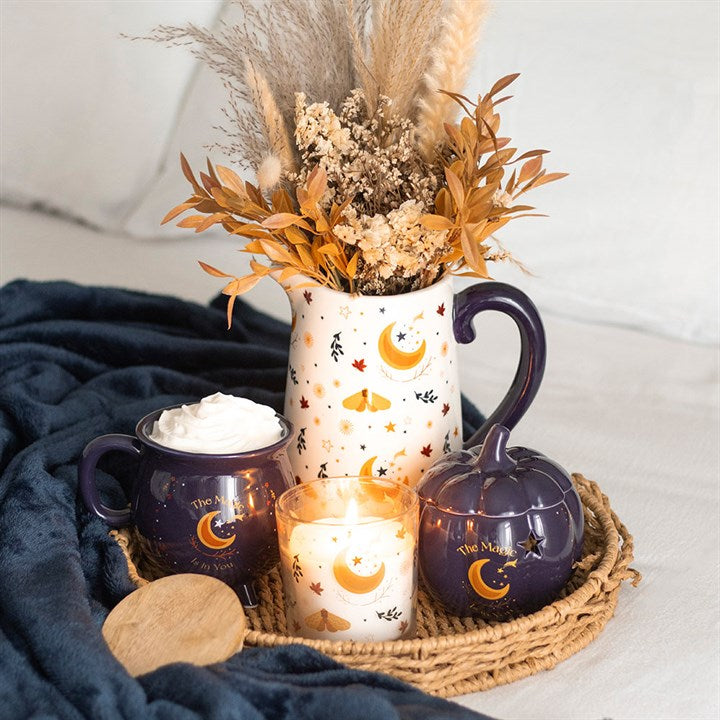 Autumn Magic Harvest Moon Print Ceramic Flower Jug