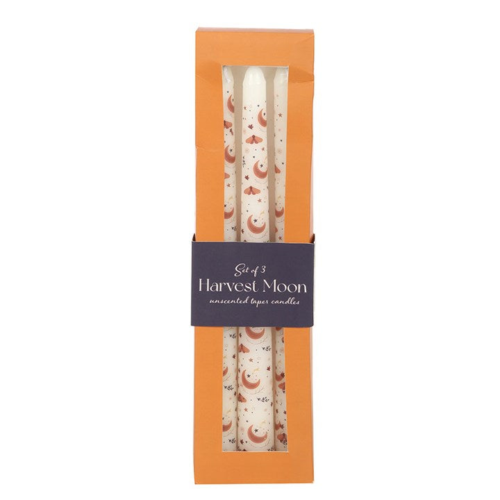 Set of 3 Harvest Moon Taper Candles