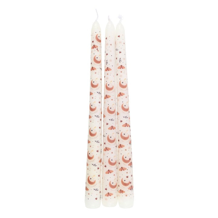 Set of 3 Harvest Moon Taper Candles