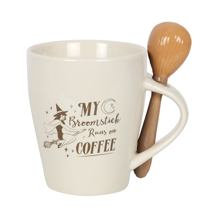 My Broomstick Runs on Coffee Mug and Spoon Set