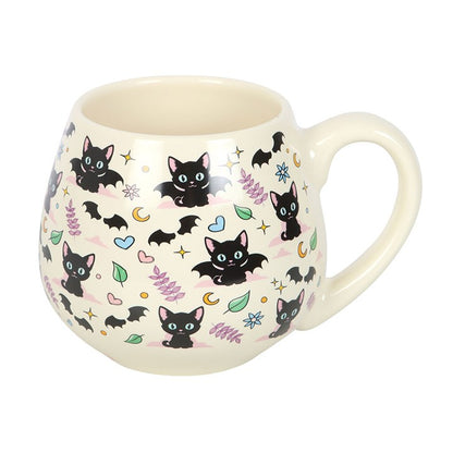 Cute and Creepy Cat Print Rounded Mug