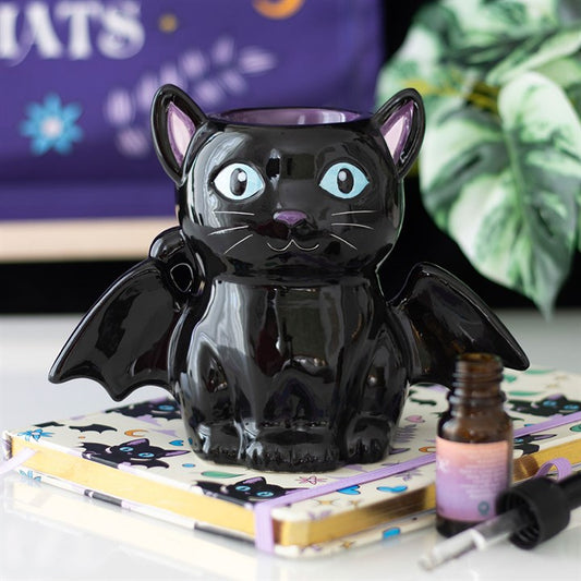 Cute and Creepy Bat Cat Oil Burner and Wax Warmer