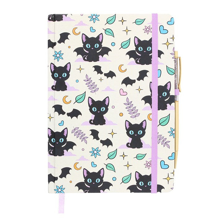 Cute and Creepy Print A5 Notebook with Amethyst Pen