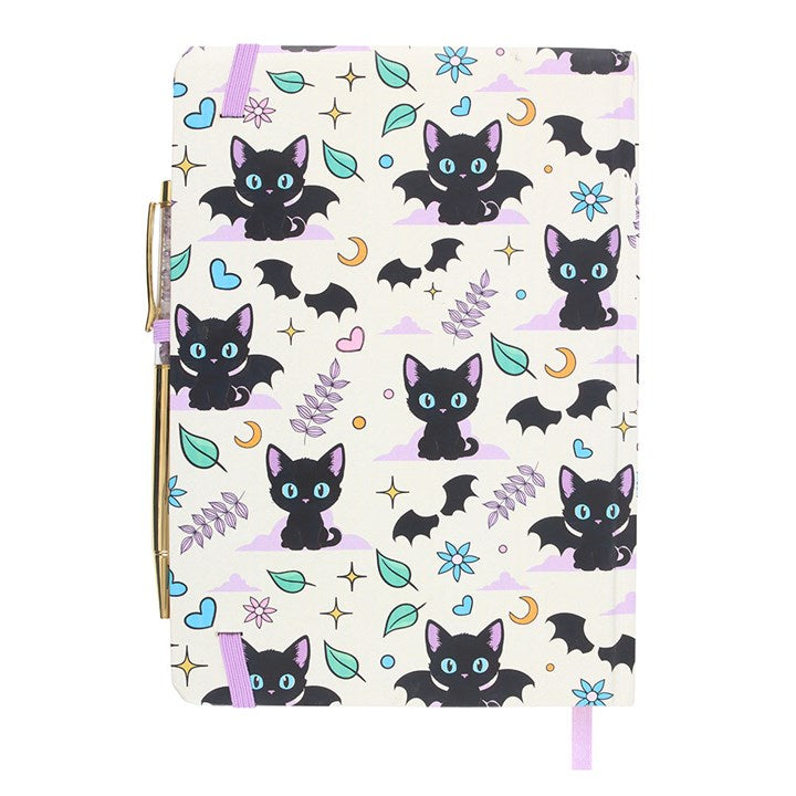 Cute and Creepy Print A5 Notebook with Amethyst Pen