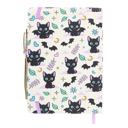 Cute and Creepy Print A5 Notebook with Amethyst Pen