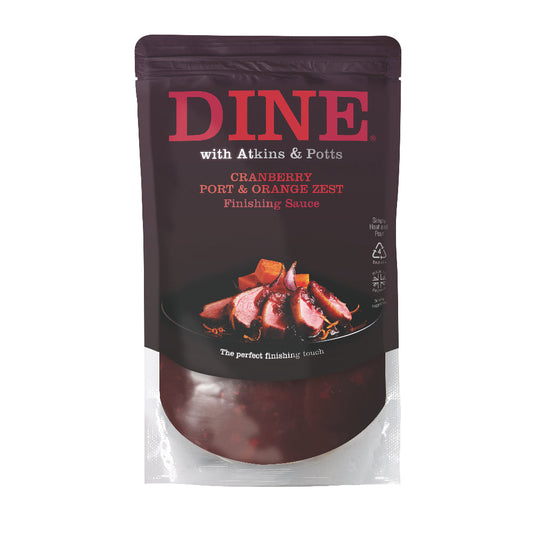 DINE with Atkins & Potts Cranberry, Port & Orange Zest Sauce  (325g)