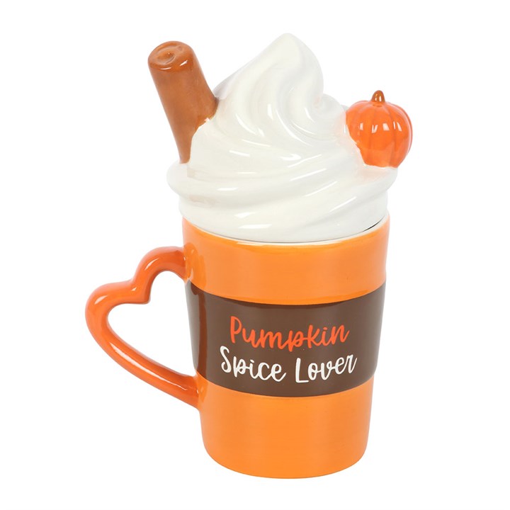 Pumpkin Spice Latte Shaped Lidded Mug