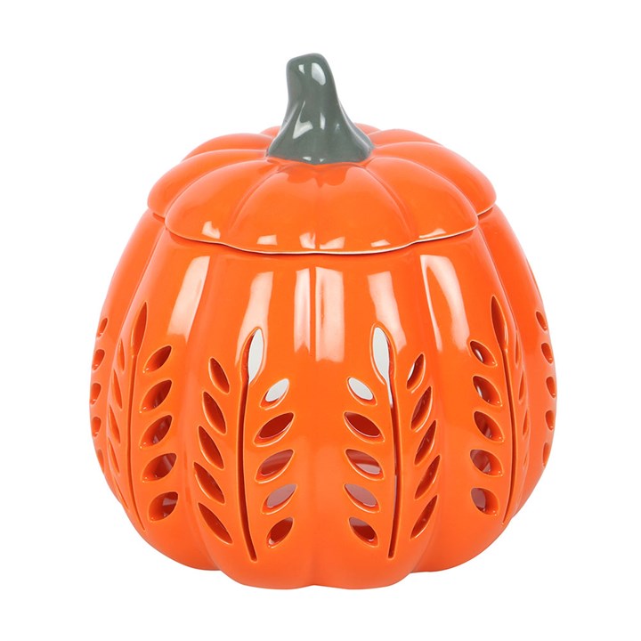 Orange Leaf Cut Out Pumpkin Oil Burner and Wax Warmer