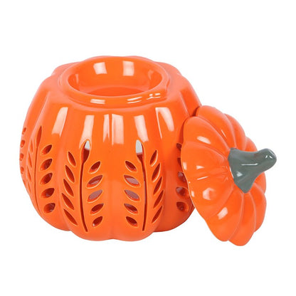 Orange Leaf Cut Out Pumpkin Oil Burner and Wax Warmer