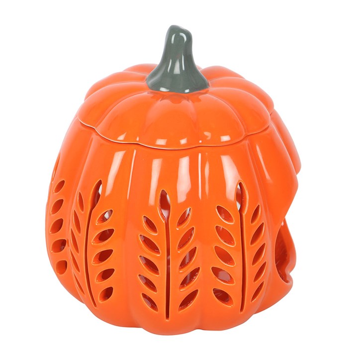 Orange Leaf Cut Out Pumpkin Oil Burner and Wax Warmer