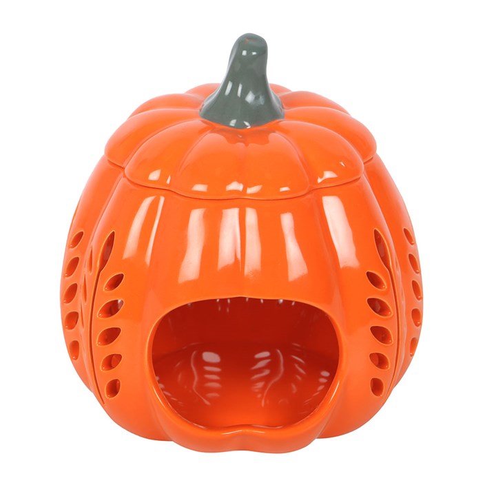 Orange Leaf Cut Out Pumpkin Oil Burner and Wax Warmer