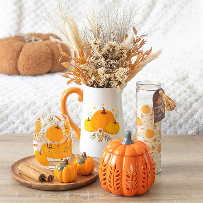 Orange Leaf Cut Out Pumpkin Oil Burner and Wax Warmer