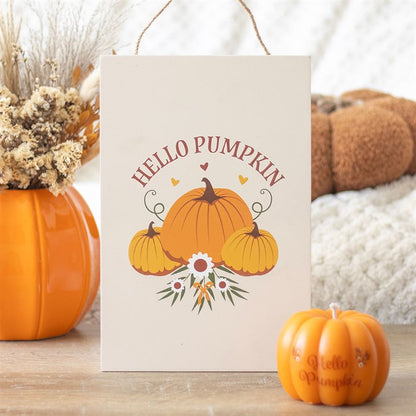 Autumn Days Hello Pumpkin Hanging Sign