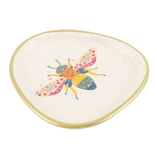 Floral Bee Trinket Dish