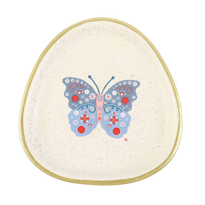 Floral ButterflyTrinket Dish